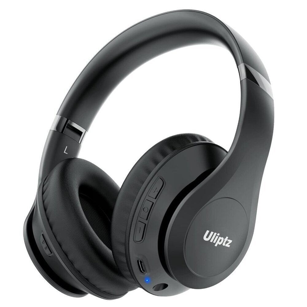 Wireless Over-Ear Bluetooth 5.3 Black Headphones with Mic  New Open Box